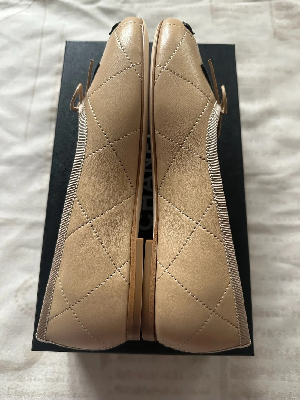 Chanel 26M coco beach Cambon ballet flats Beige color size 36.5